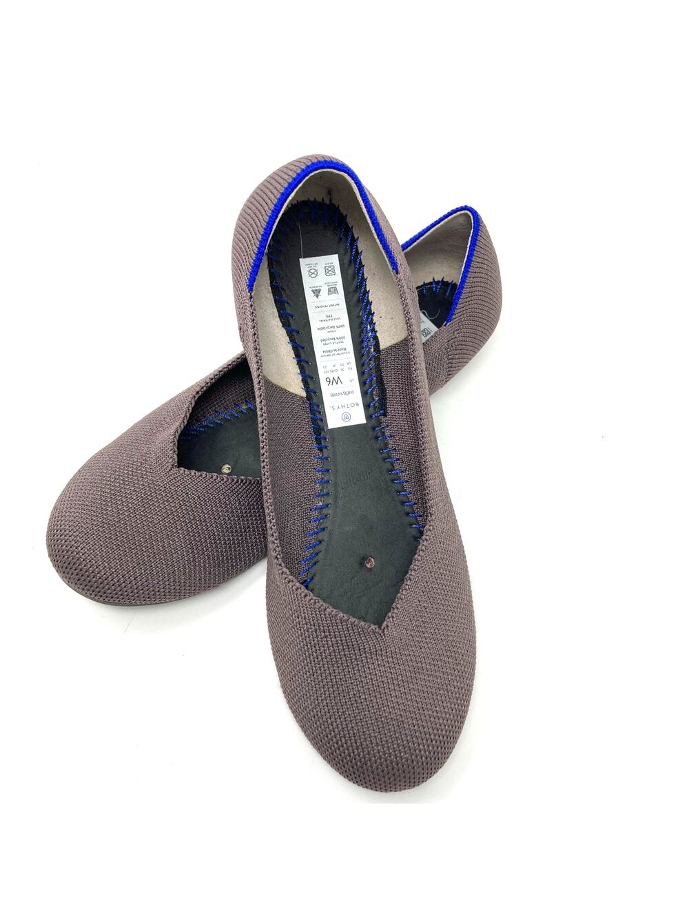 Rothy's Mink Round Toe Flats Slip On Shoes Ballet No Insoles Women's Size 6